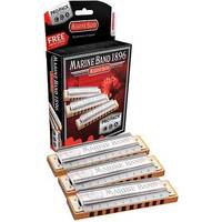 Hohner Marine Band 3 Piece Harmonica Pro Pack in Keys C G A