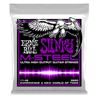 Ernie Ball M-Steel Power Slinky Ultra High Output Electric Guitar Strings 11-48