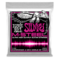 Ernie Ball M-Steel Super Slinky  Ultra High Output Electric Guitar Strings 9-42