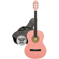 Ashton SPCG44 Full Size Classical Guitar Starter Pack - Pink