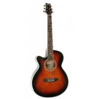 Ashton SL29CEQL Left Handed Acoustic Electric Guitar - Tobacco Sunburst