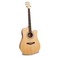 Ashton D46SCEQ Solid Top Acoustic Electric Guitar in Natual Matte Finish