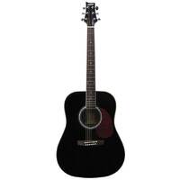 Ashton D20 Black Acoustic Guitar Plus Gig Bag and Guitar Stand