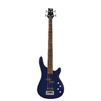 Ashton AB4 Bass Guitar in Transparent Dark Blue with Bag