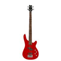 Ashton AB4 Bass Guitar in Transparent Red with Bag