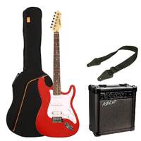 Ashton Electric Guitar Starter Pack - Transparent Red