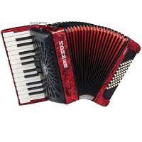 Hohner Bravo II 48 Bass Accordion in Red Pearl