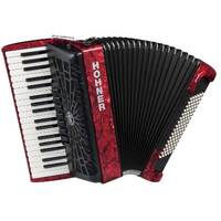 Hohner Bravo III 96 Bass Chromatic Accordion in Red Pearl