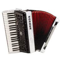 Hohner Bravo III 120 Bass Chromatic Accordion in White Pearl with Gig Bag and Straps