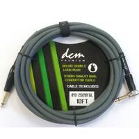 DCM Premium 20 Foot Premium Right Angle to Straight Guitar Cable