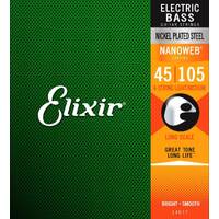 Elixir 14077 Nanoweb Bass Guitar Strings Medium 45-105