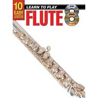 10 Easy Lessons Learn To Play Flute Book with CD and DVD