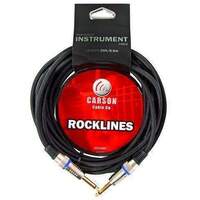 Carson Rocklines ROK10BK 10 Foot Noiseless Black Braided Guitar Lead/Instrument Cable